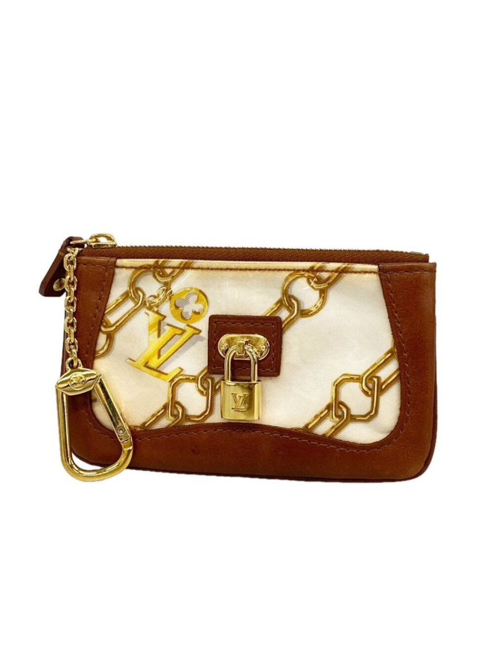 Louis Vuitton Coin Purse Monogram Charm Pochette Cles Blanc